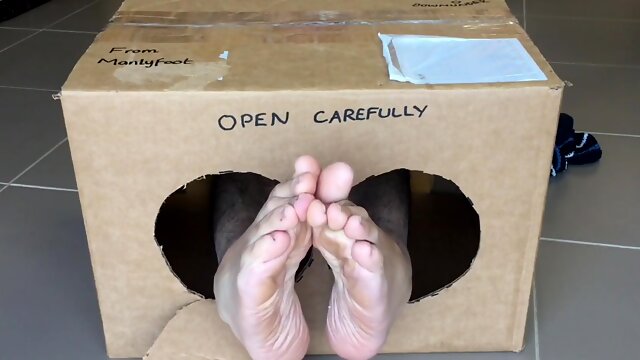 Surprise Delivery series - Striped couch socks Good-Sized Masculine Soles to Adore inwards - Manlyfoot