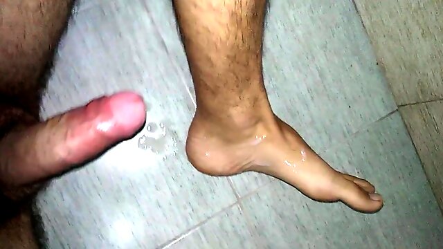 Good-Sized Schlong Spunking on Wondrous Soles *monster man rod phat cumshot*