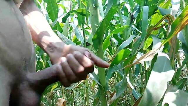 Indian Insane Boy Toying with Yam-Sized Man Rod