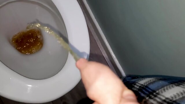 Muddy Super-Bitch Urinating all over his Restroom! (Peeing Compilation)