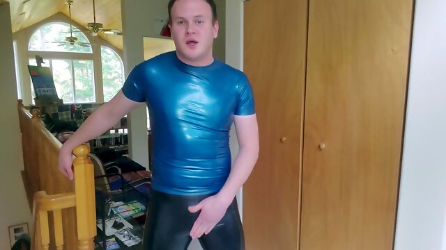 Jizz Thirsty for Shining Spandex Jerk Off Instructions