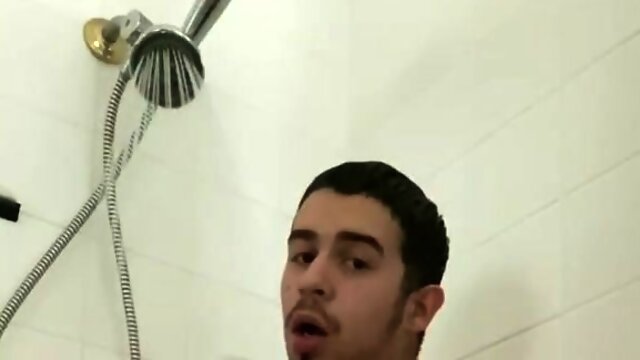 Lad has POWERFUL Ejaculation with Fuck Stick in Douche