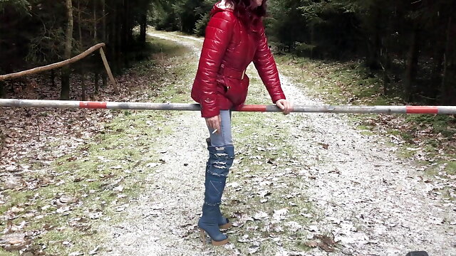 Outdoor with shiny Boots 