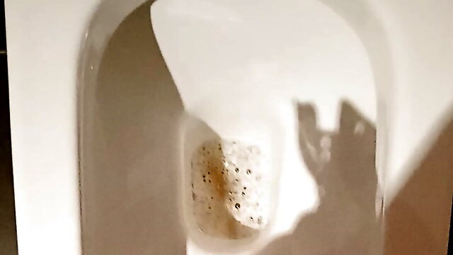 Piss at the airport toilet and shaking cock after peeing #14