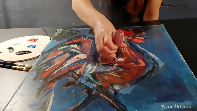 Cock Milking Painting With A Cum And Colors