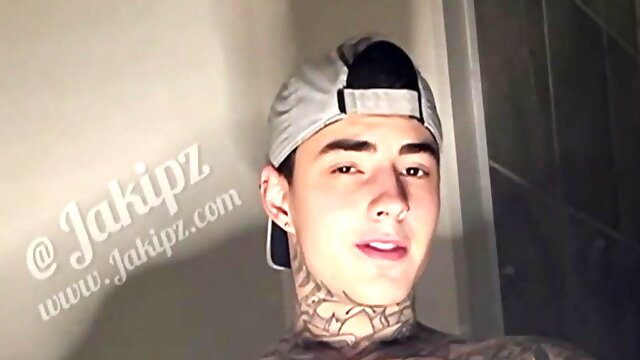 Jakipz Stroking His Massive Cock In Gray Shorts And Shooting A Huge Load 