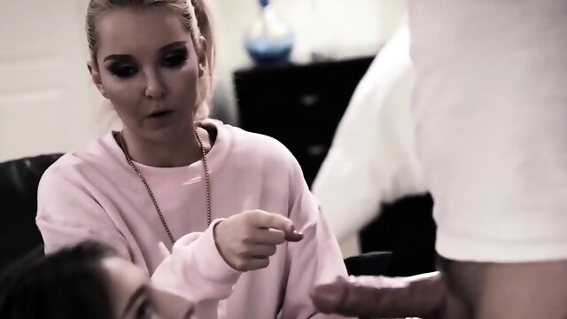 Hardcore taboo fucking with teen stepdaughter and horny MILF