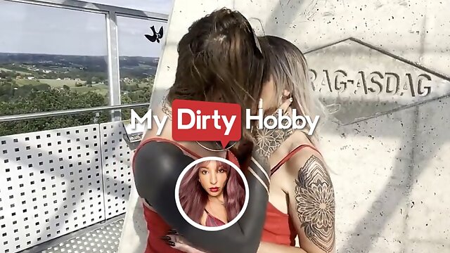 MyDirtyHobby - Cameraman Fucks Gorgeous sexyrachel846 & Her Stunning Friend On Top Of A Tower