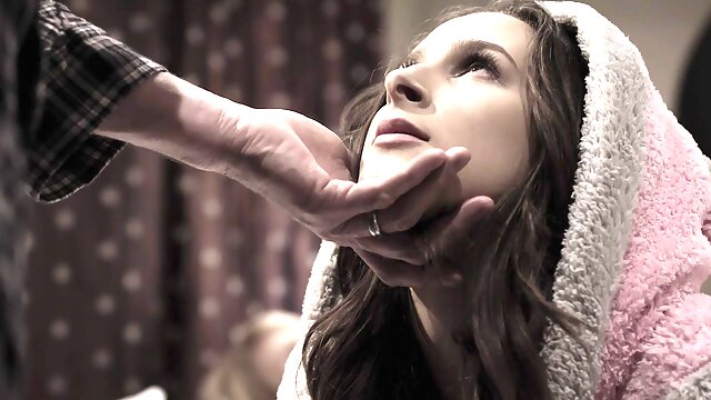 Busty brunette Ashley Adams gets fucked hard in bed