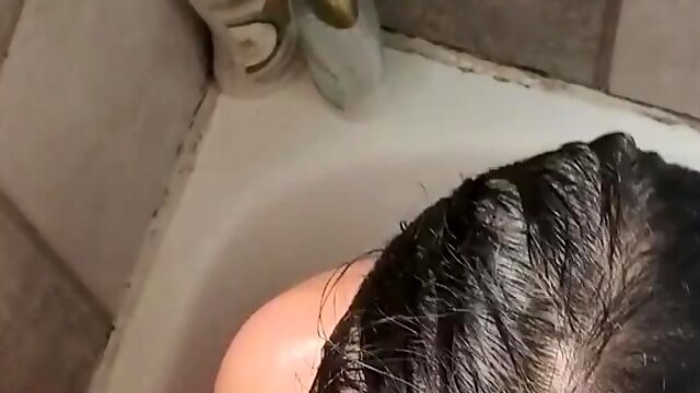 Cute young brunette facialized after wonderful POV blowjob