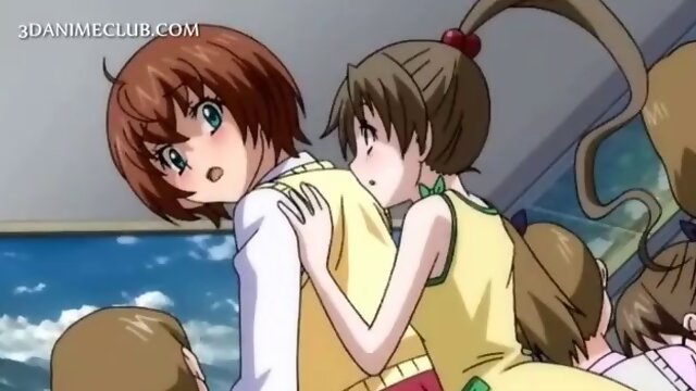 Anime teen sex slave gets hairy pussy drilled rough