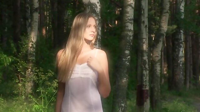 Blonde Ksenya B Takes A Naked Walk In The Forest