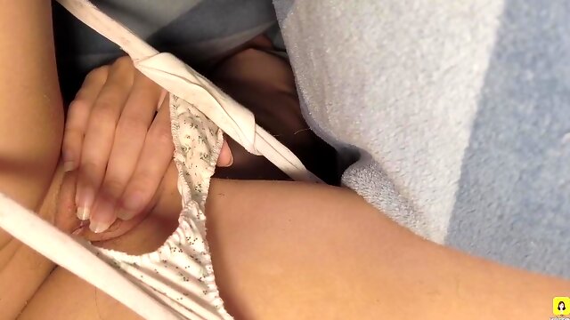 Young Stepsister Masturbates Under The Sheets While Brother Watches