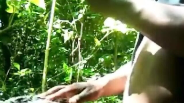 African teen suck cock and gets fucked outdoor in the jungle