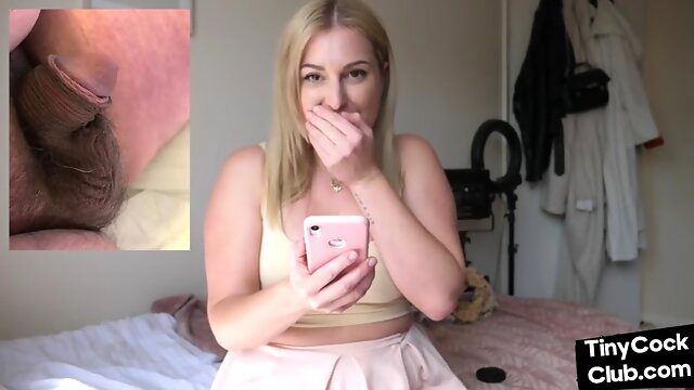 Dirty female MILF teases the small cocks in her collection