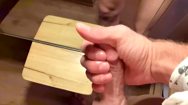 Slowmotion jizz on mirror