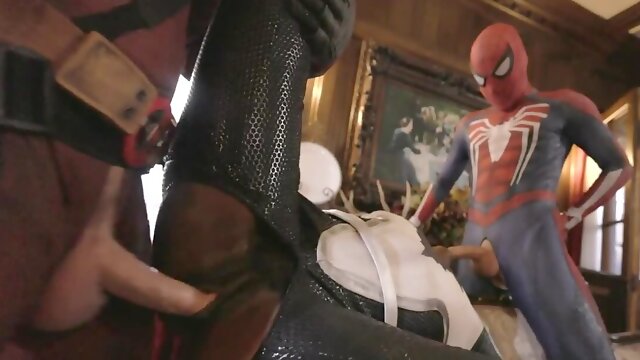 Spiderman parody featuring an ebony that enjoys threesomes