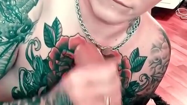 Inked Milf Sucking Hard