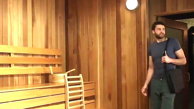 Massive cock shemale anal fucks male in sauna : Part 2