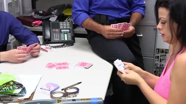 Milf Nadia White Ends Up Playing Strip Poker With The Officers