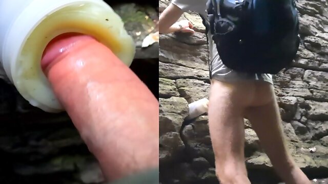 A guy TimonRDD in a local cayon found someone's forgotten masturbator and fucked him