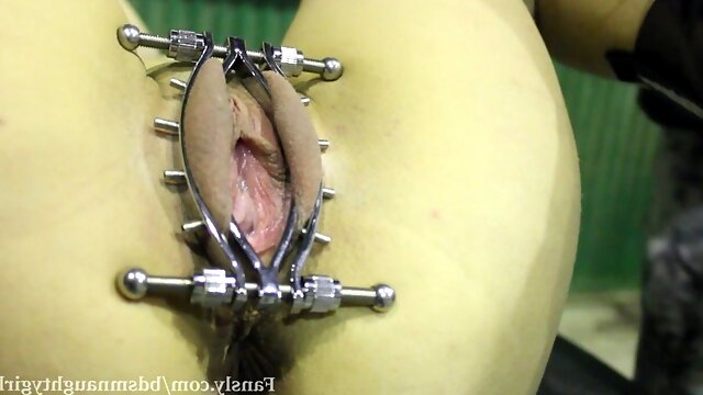 He puts a labia clamp in my pussy and plays with it. Is winter, Im suffering the cold ( BdsmNaughtyGirl )