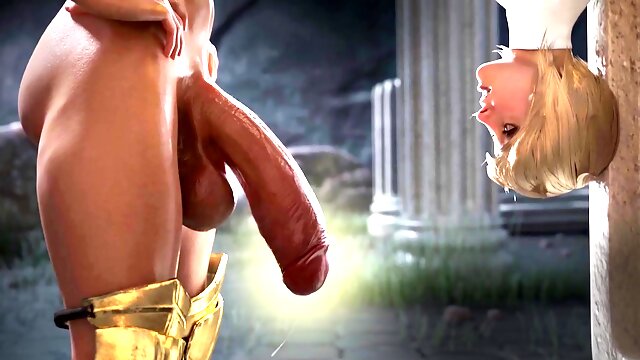 Huge Cock 3D Futa Wonder Woman Face and Anal Fucks Power Girl