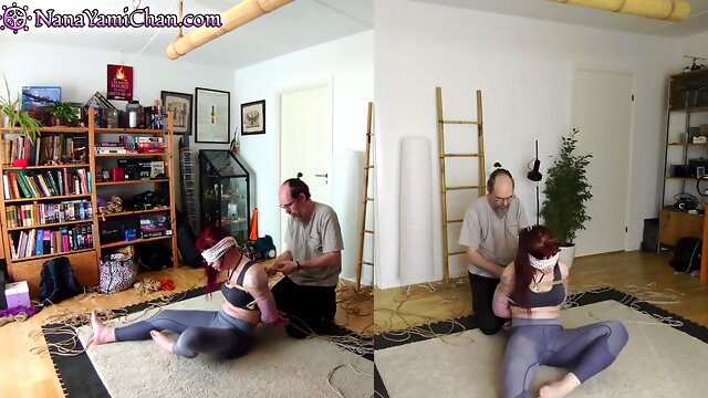 Shibari Energy Tie Girl In Blindfolded Suspension - Preview