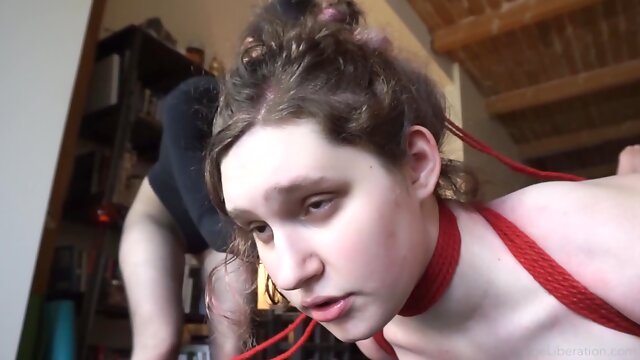 Helpless hottie getting tortured by her cruel domme