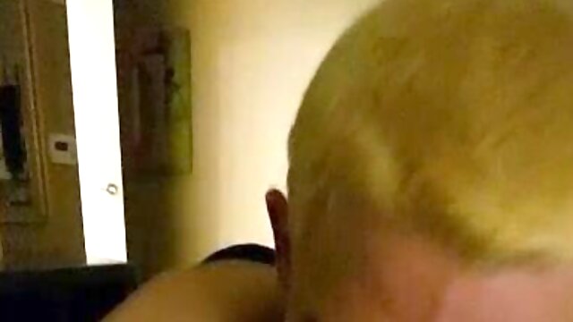 Wonderful platinum-blonde bottom blows me and gulps