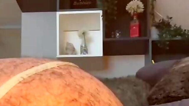 Fat chastity fag fists his ass