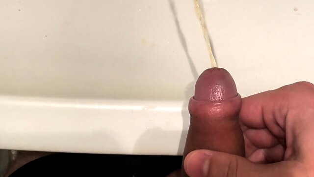 Piss and cum in the toilet 