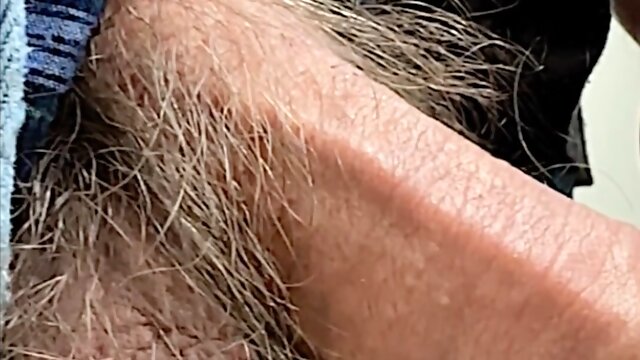 Flaccid Dick and Hairy Balls out of jeans Up Close 