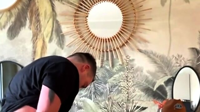 Beautiful milf in stockings turns husband into a cuckold