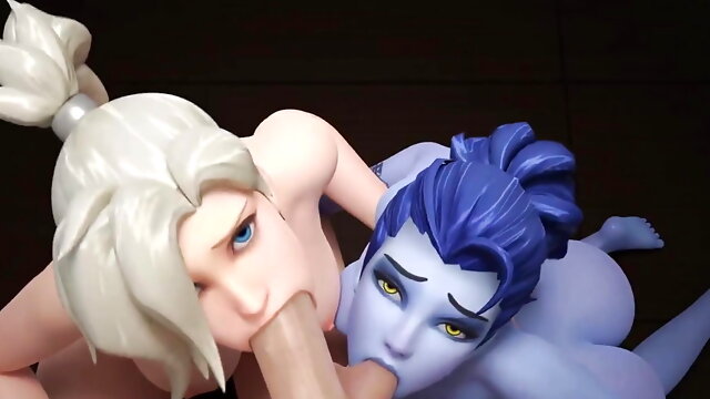 Mercy And Widowmaker Tag Teaming Your Big Dick