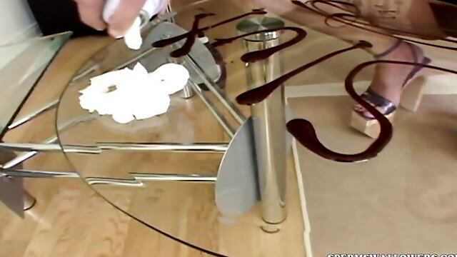 Gorgeous boyfriend cum all over the face of a hot brunette Kaylynn