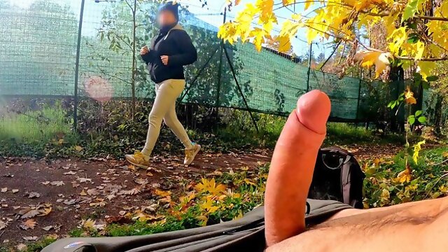 DICKFLASH in the PARK: a slutty milf cant resist to give a me a hard titty fuck