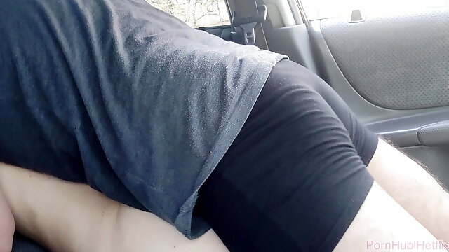 Young beautiful pussy, sex in the car, outdoors, cum inside,