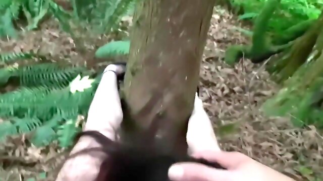 Cuffed Sloppy Bj In The Woods