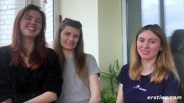 Three Coquettish Babes Have Exciting Lesbian Threesome Sex - 18yo brunette teen sluts