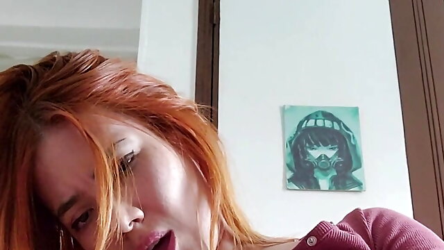 Latina Redhead with Huge tits and Tight Pussy Fingers and Play with Her Dildo!