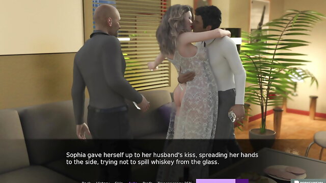 A Wife and Stepmother - AWAM - Surprise for the Boss #1 - 3D game, HD porn, Hentai, 60 fps