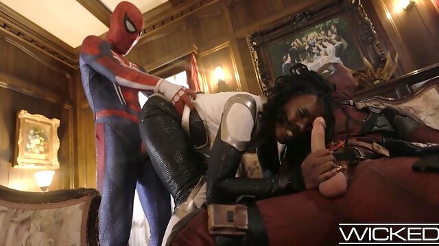 Deadpool And Spiderman Fucking Monica Rambeau Hard