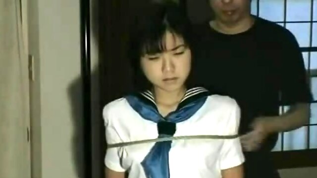 Bondage training session for adorable Asian schoolgirl