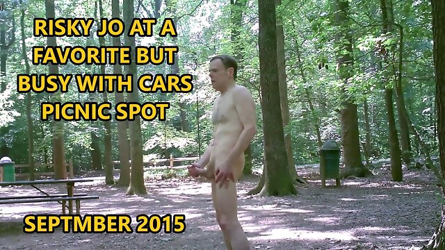 RISKY JERKING OFF AT A FAVORITE CAR BUSY PICNIC SPOT SEPT 2015