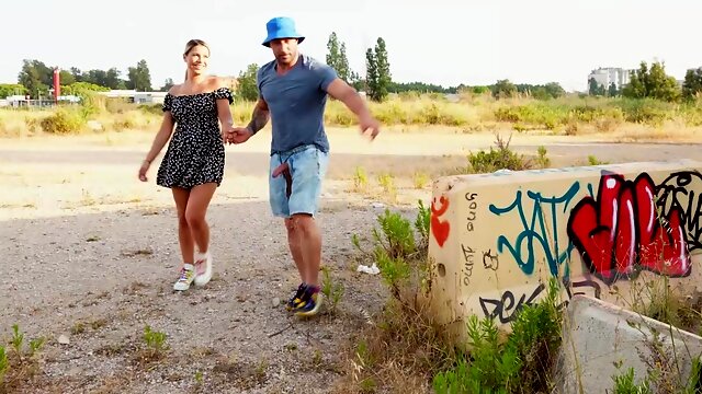 Outdoor dicking in doggy style position with hot Angel Rivas