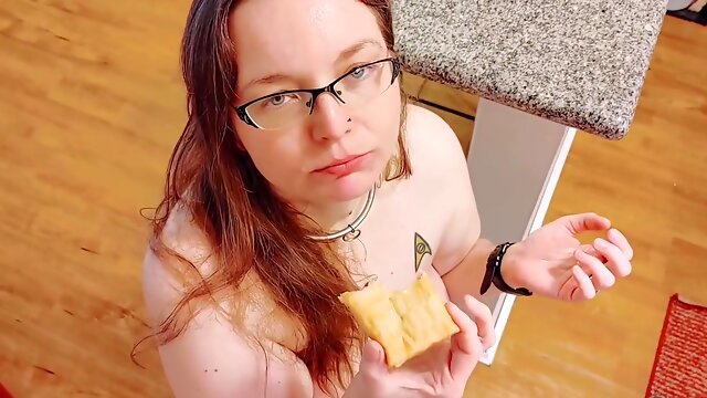 Submissive Wife Eats Cum Covered Poptarts