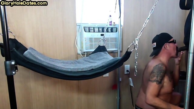 IR DILF rimmed and fucked in sling