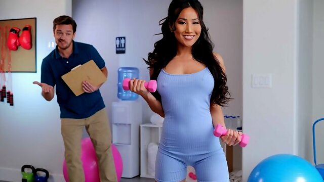 Gorgeous Asian babe Jennie Rose nicely impaled by big cock