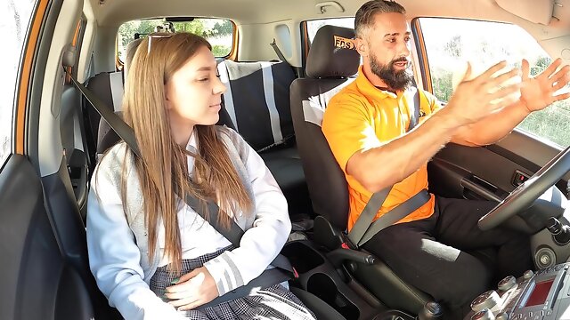 Hardcore fucking in the car with adorable Viks Angel in socks